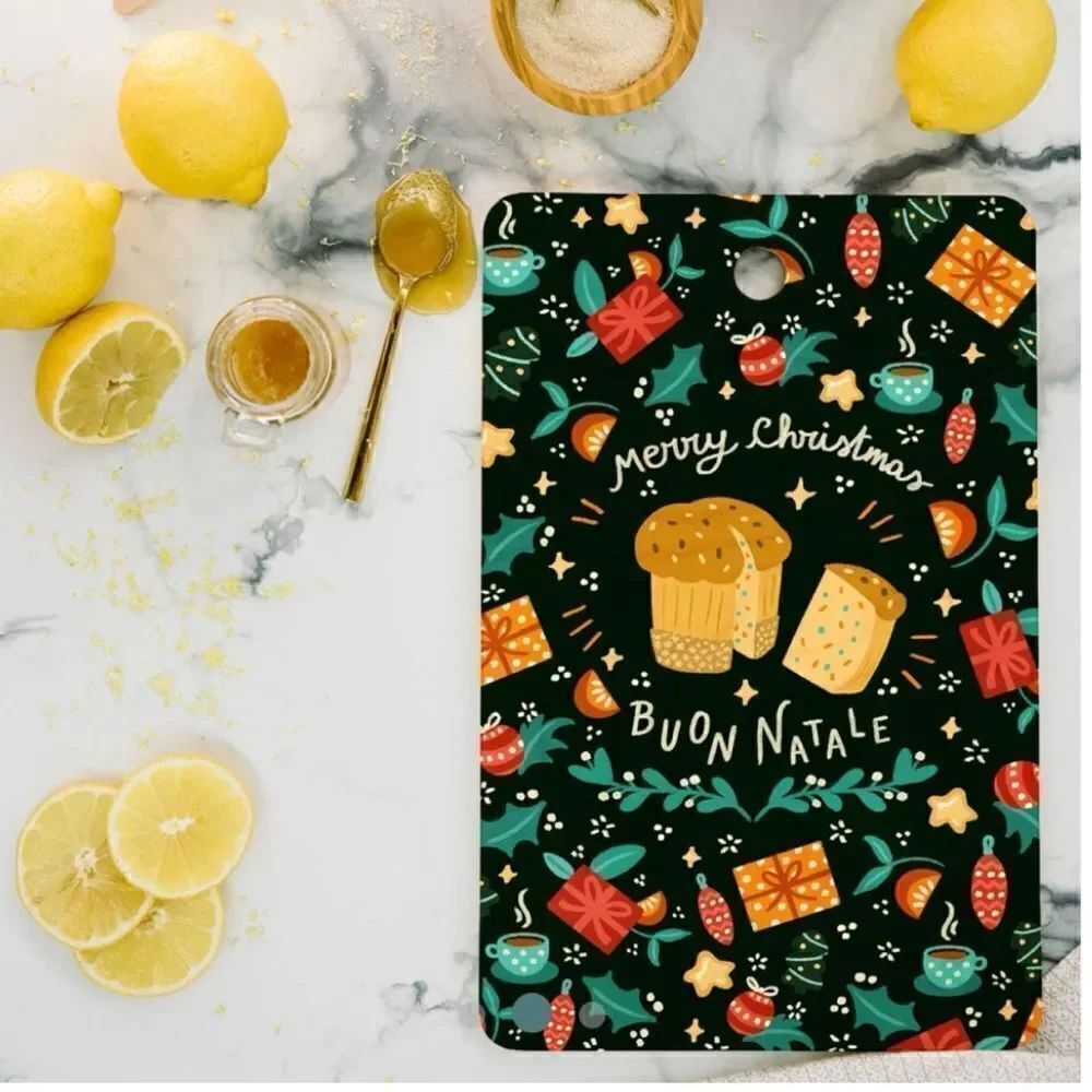 Society6 Bamboo Buon
Natale Panettone Cutting Board New with Tags